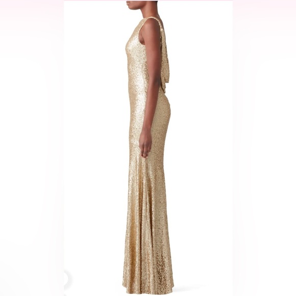 Theia Gemma Elegant Gold Sequin Evening Gown size 4. - Picture 5 of 13